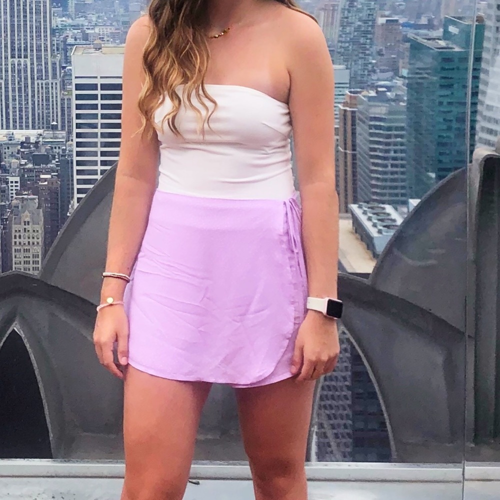 Pacsun Pink polka dot skort